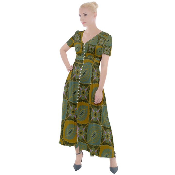 Batik-tradisional-01 Button Up Short Sleeve Maxi Dress