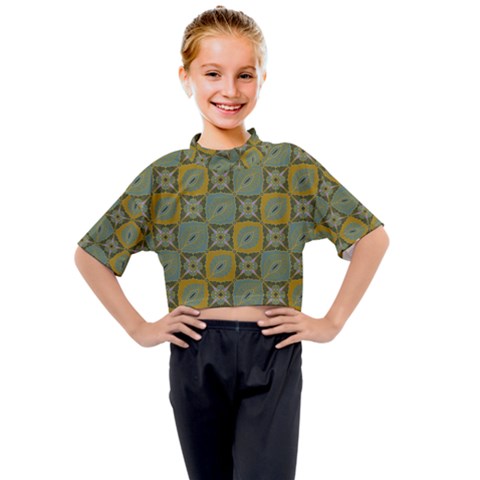 Batik-tradisional-01 Kids Mock Neck Tee by nateshop