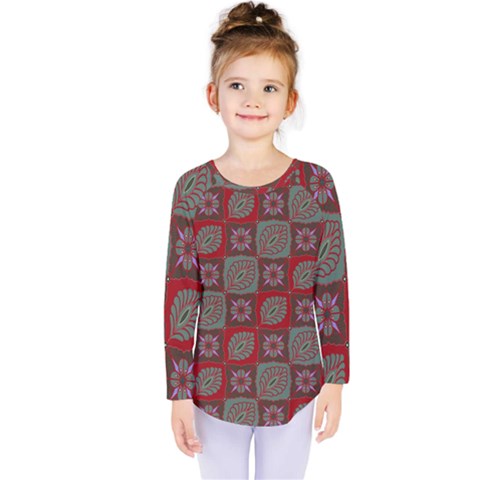 Batik-tradisional-02 Kids  Long Sleeve Tee by nateshop