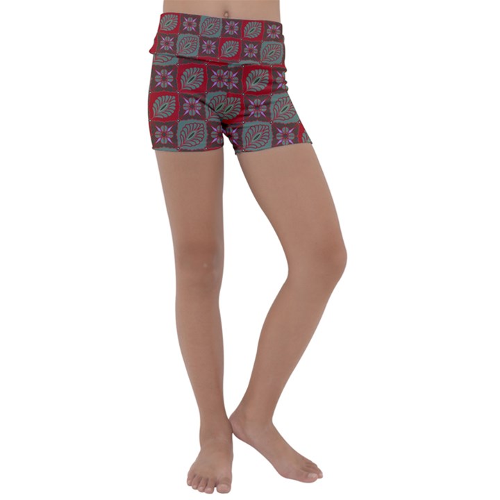 Batik-tradisional-02 Kids  Lightweight Velour Yoga Shorts