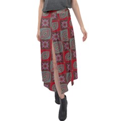 Batik-tradisional-02 Velour Split Maxi Skirt by nateshop