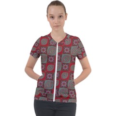 Batik-tradisional-02 Short Sleeve Zip Up Jacket by nateshop