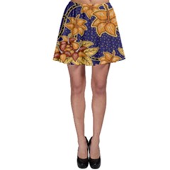 Seamless-pattern Floral Batik-vector Skater Skirt by nateshop