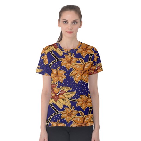 Seamless-pattern Floral Batik-vector Women s Cotton Tee by nateshop