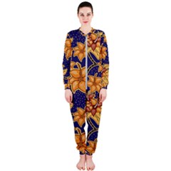 Seamless-pattern Floral Batik-vector Onepiece Jumpsuit (ladies) by nateshop