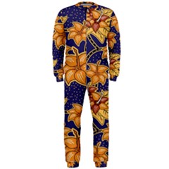 Seamless-pattern Floral Batik-vector Onepiece Jumpsuit (men)