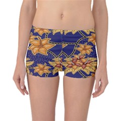 Seamless-pattern Floral Batik-vector Boyleg Bikini Bottoms by nateshop