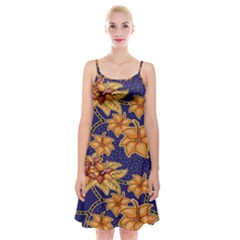 Seamless-pattern Floral Batik-vector Spaghetti Strap Velvet Dress by nateshop