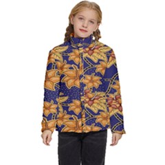 Seamless-pattern Floral Batik-vector Kids  Puffer Bubble Jacket Coat by nateshop