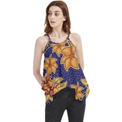 Seamless-pattern Floral Batik-vector Flowy Camisole Tank Top by nateshop