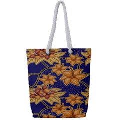 Seamless-pattern Floral Batik-vector Full Print Rope Handle Tote (small) by nateshop