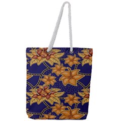 Seamless-pattern Floral Batik-vector Full Print Rope Handle Tote (large) by nateshop