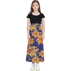 Seamless-pattern Floral Batik-vector Kids  Flared Maxi Skirt by nateshop