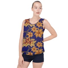 Seamless-pattern Floral Batik-vector Bubble Hem Chiffon Tank Top by nateshop