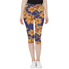 Seamless-pattern Floral Batik-vector Inside Out Lightweight Velour Capri Leggings  by nateshop