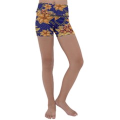 Seamless-pattern Floral Batik-vector Kids  Lightweight Velour Yoga Shorts by nateshop