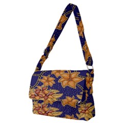 Seamless-pattern Floral Batik-vector Full Print Messenger Bag (m) by nateshop