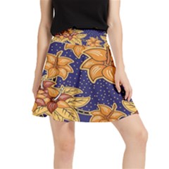 Seamless-pattern Floral Batik-vector Waistband Skirt by nateshop