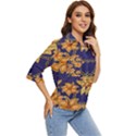 Seamless-pattern Floral Batik-vector Women s Quarter Sleeve Pocket Shirt View2