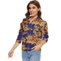 Seamless-pattern Floral Batik-vector Women s Quarter Sleeve Pocket Shirt View3