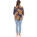 Seamless-pattern Floral Batik-vector Women s Quarter Sleeve Pocket Shirt View4