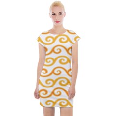 Seamless-pattern-ibatik-luxury-style-vector Cap Sleeve Bodycon Dress by nateshop