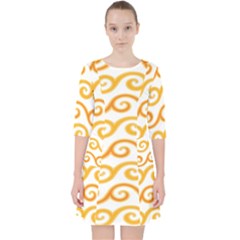 Seamless-pattern-ibatik-luxury-style-vector Quarter Sleeve Pocket Dress by nateshop