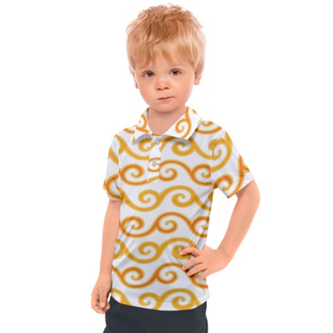 Seamless-pattern-ibatik-luxury-style-vector Kids  Polo Tee by nateshop