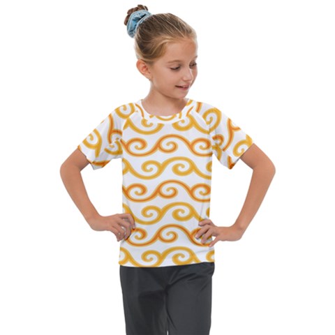 Seamless-pattern-ibatik-luxury-style-vector Kids  Mesh Piece Tee by nateshop