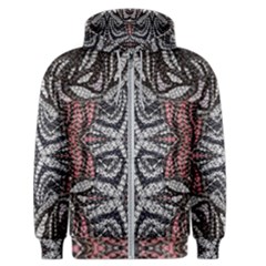 Pink Grey Repeats Symmetry Men s Zipper Hoodie by kaleidomarblingart