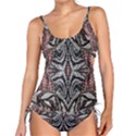 Pink Grey Repeats Symmetry Tankini Set View1