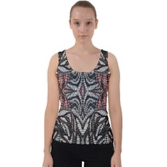 Pink Grey Repeats Symmetry Velvet Tank Top by kaleidomarblingart