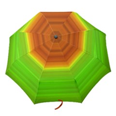 Orange And Green Blur Abstract Print Folding Umbrellas by dflcprintsclothing