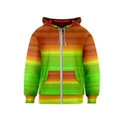 Orange And Green Blur Abstract Print Kids  Zipper Hoodie by dflcprintsclothing