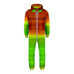 Orange And Green Blur Abstract Print Hooded Jumpsuit (kids) by dflcprintsclothing