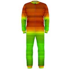 Orange And Green Blur Abstract Print Onepiece Jumpsuit (men) by dflcprintsclothing