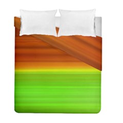 Orange And Green Blur Abstract Print Duvet Cover Double Side (full/ Double Size)