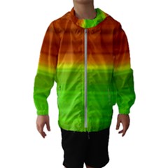 Orange And Green Blur Abstract Print Kids  Hooded Windbreaker by dflcprintsclothing