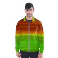 Orange And Green Blur Abstract Print Men s Windbreaker by dflcprintsclothing