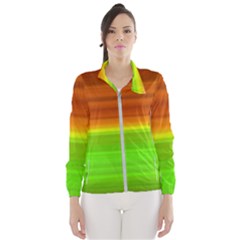 Orange And Green Blur Abstract Print Women s Windbreaker by dflcprintsclothing