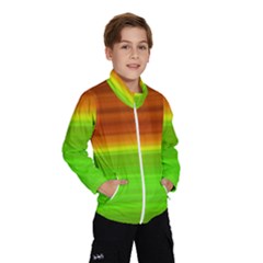 Orange And Green Blur Abstract Print Kids  Windbreaker by dflcprintsclothing