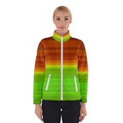 Orange And Green Blur Abstract Print Women s Bomber Jacket by dflcprintsclothing