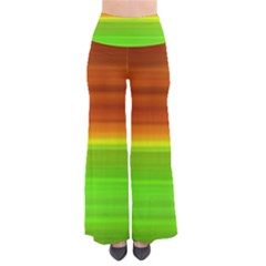 Orange And Green Blur Abstract Print So Vintage Palazzo Pants by dflcprintsclothing