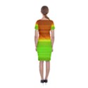 Orange And Green Blur Abstract Print Classic Short Sleeve Midi Dress View2