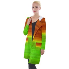 Orange And Green Blur Abstract Print Hooded Pocket Cardigan by dflcprintsclothing