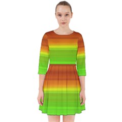 Orange And Green Blur Abstract Print Smock Dress by dflcprintsclothing