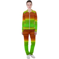 Orange And Green Blur Abstract Print Casual Jacket And Pants Set by dflcprintsclothing