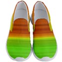 Orange And Green Blur Abstract Print Men s Lightweight Slip Ons View1