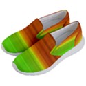 Orange And Green Blur Abstract Print Men s Lightweight Slip Ons View2