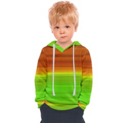 Orange And Green Blur Abstract Print Kids  Overhead Hoodie by dflcprintsclothing